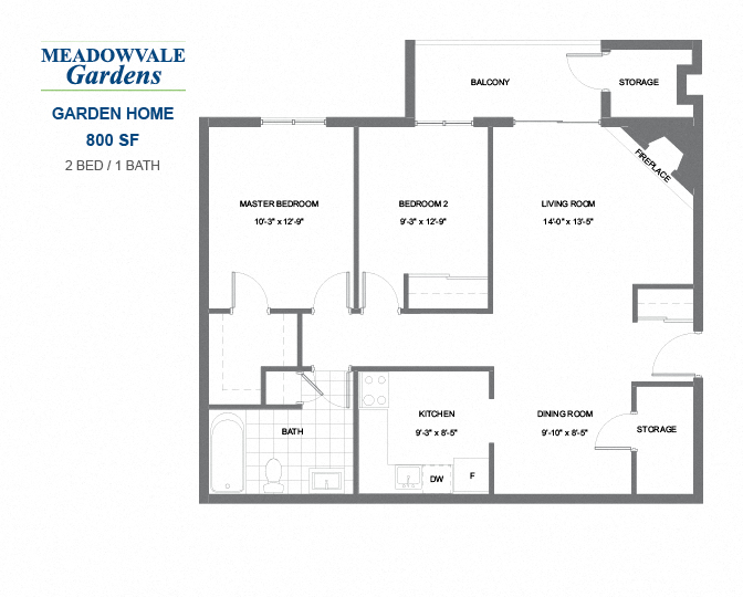Meadowvale Gardens - 2 BED - 1 BATH - 800 SF - Apartment
