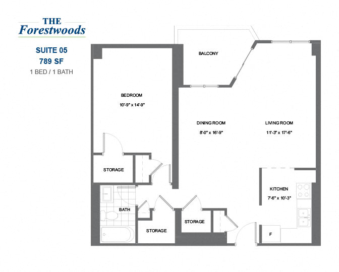 The Forestwoods - 1 BED - 1 BATH - 789 SF - Apartment