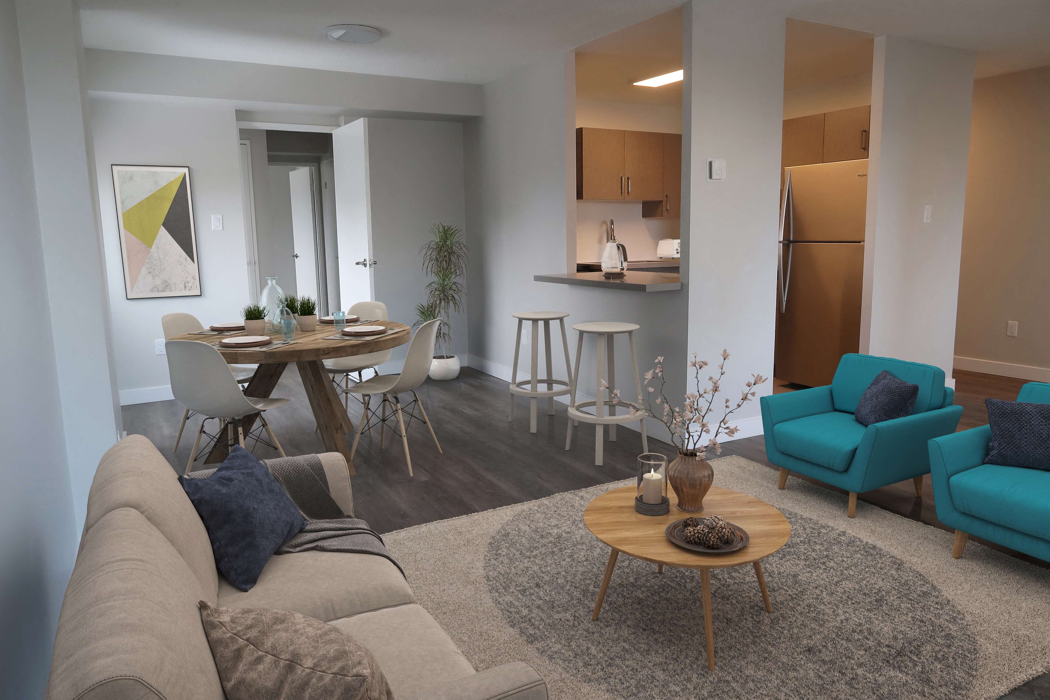 Updated Living and Dining Area