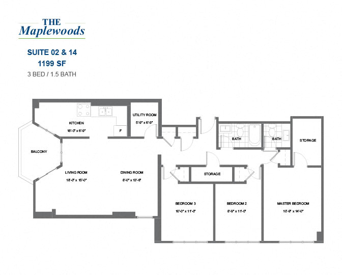 The Maplewoods - 3 BED – 1.5 BATH - 1199 SF - Apartment