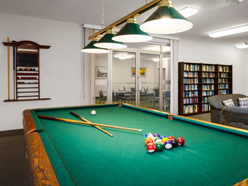 Games room with billiards table