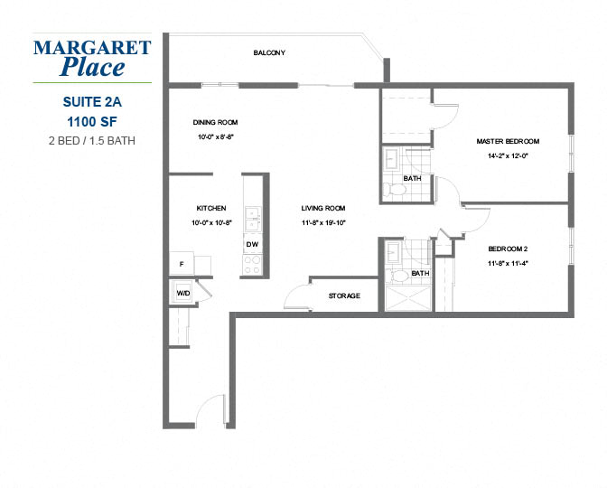 Margaret Place - 2 BED - 1.5 BATH - 1100 SF - Apartment