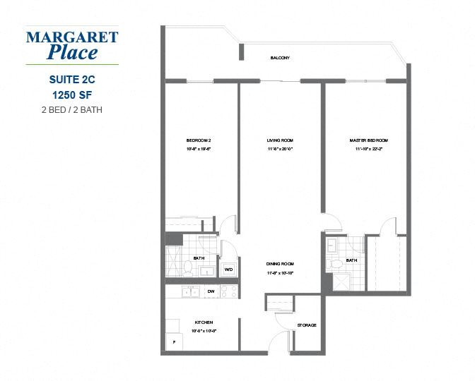 Margaret Place - 2 BED - 2 BATH - 1250 SF - Apartment