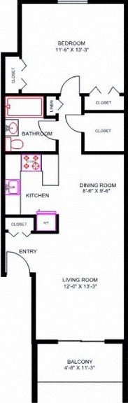 One Bedroom Floor Plan