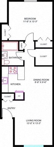 1 Bedroom Floor Plan