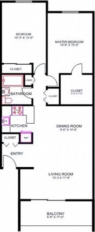 2 Bedroom Floor Plan