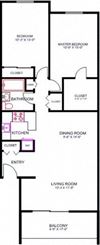 2BR Floor Plan 2 Bedroom Floor Plan