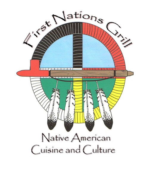 A graphic for First Nations Grill showcasing Native American culture and cuisine.