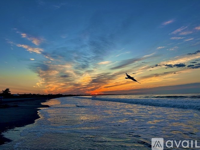 A living room with a brown cowhide rug and a brown leather couch.