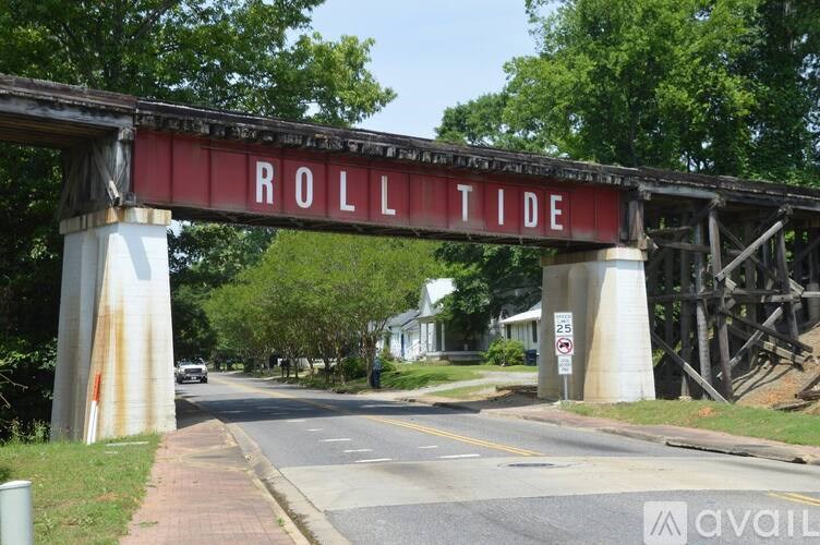 A bridge with the words "ROLL TIDE" on it.