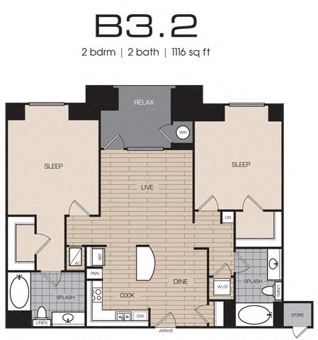 2 Bedrm 2 Bath 1116 Floor Plan 17