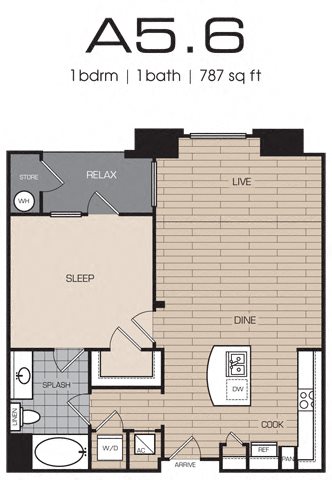 1 Bedrm 1 Bath 787 Floor Plan 6