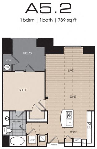 1 Bedrm 1 Bath 789 Floor Plan 7