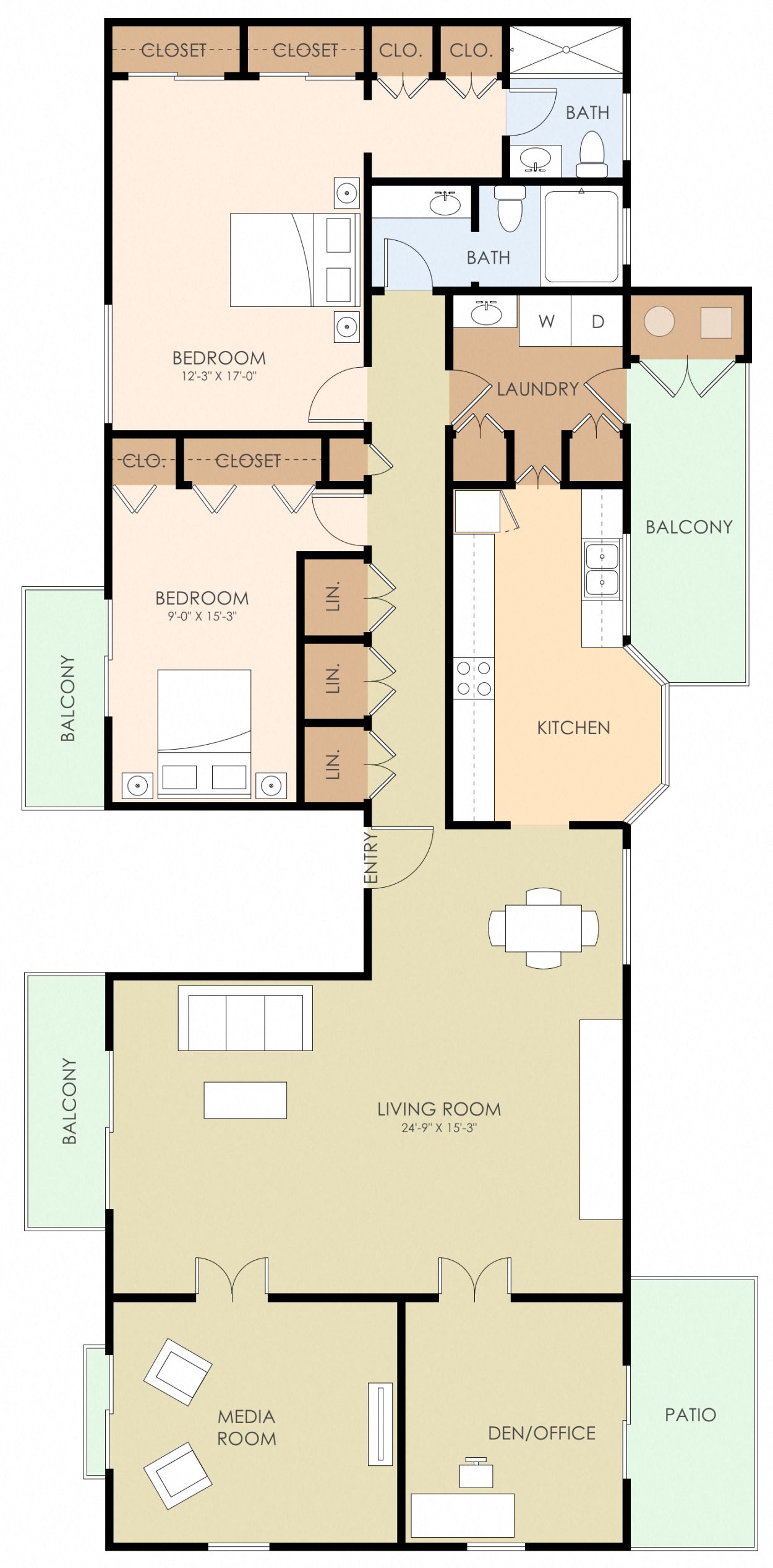 Three Bedroom Two Bath