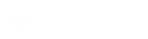 A logo for City View Partners, a full service property management company.