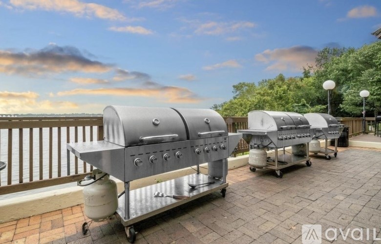 A set of outdoor grills are available for rent.