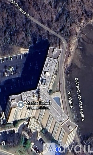 A satellite image shows the Marina Towers Condominiums in the District of Columbia.