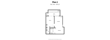 1 Bedroom, 1 Bathroom (600 sq ft)