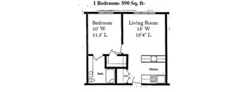 1 Bedroom, 1 Bathroom SWing