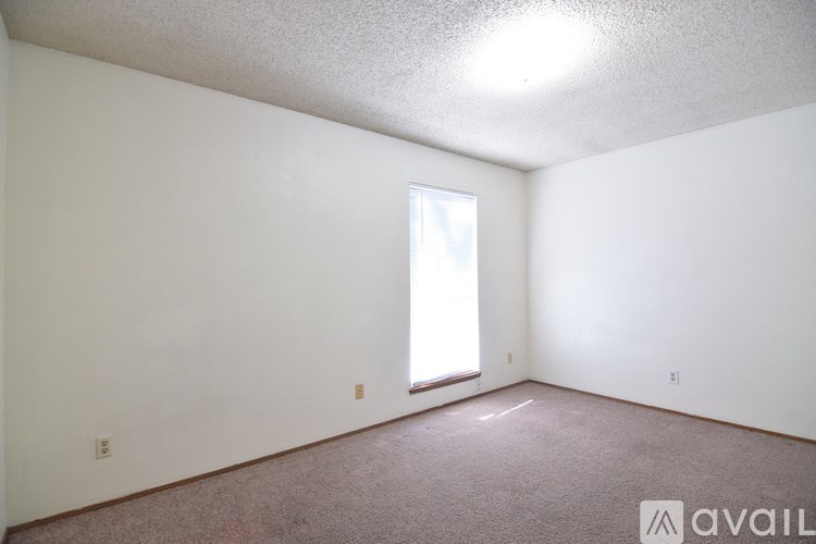 A room with a carpeted floor and a window letting in natural light.