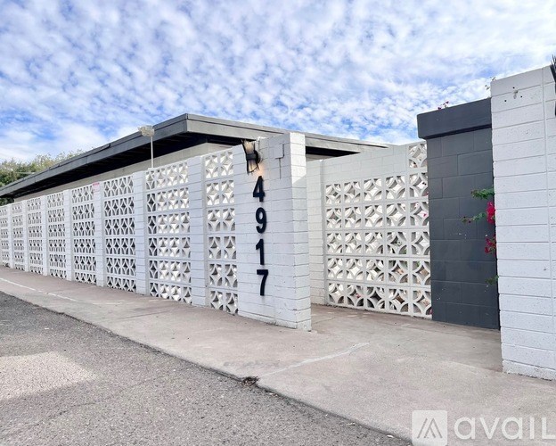 A white building with the number 4917 on it.