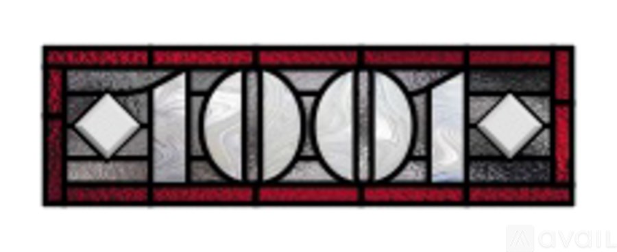 A hallway with a row of mailboxes on the right and a window in the middle.