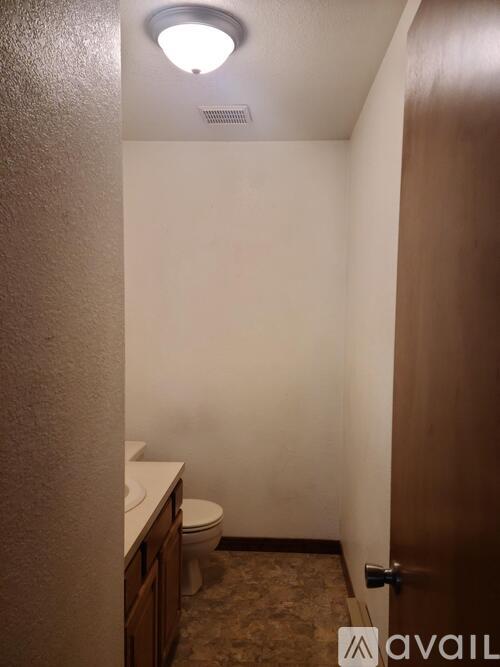 A bathroom with a toilet and a sink.