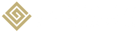 A logo for Golfview at the Odyssey Club.