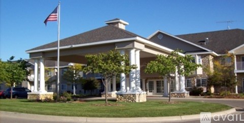 A building with a flag on top of a pole.