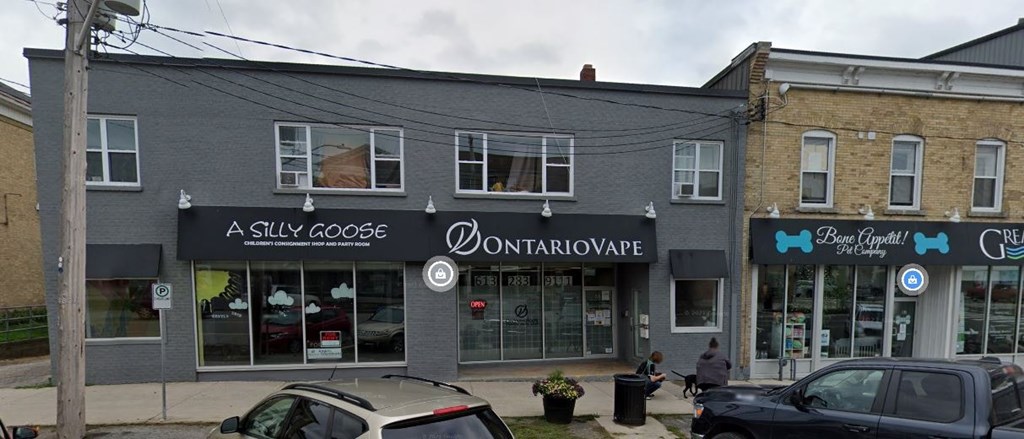 A street view of a building with a sign that says "A Sully Goose".