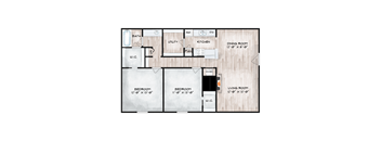 2 Bedrooms, 1 Bathroom