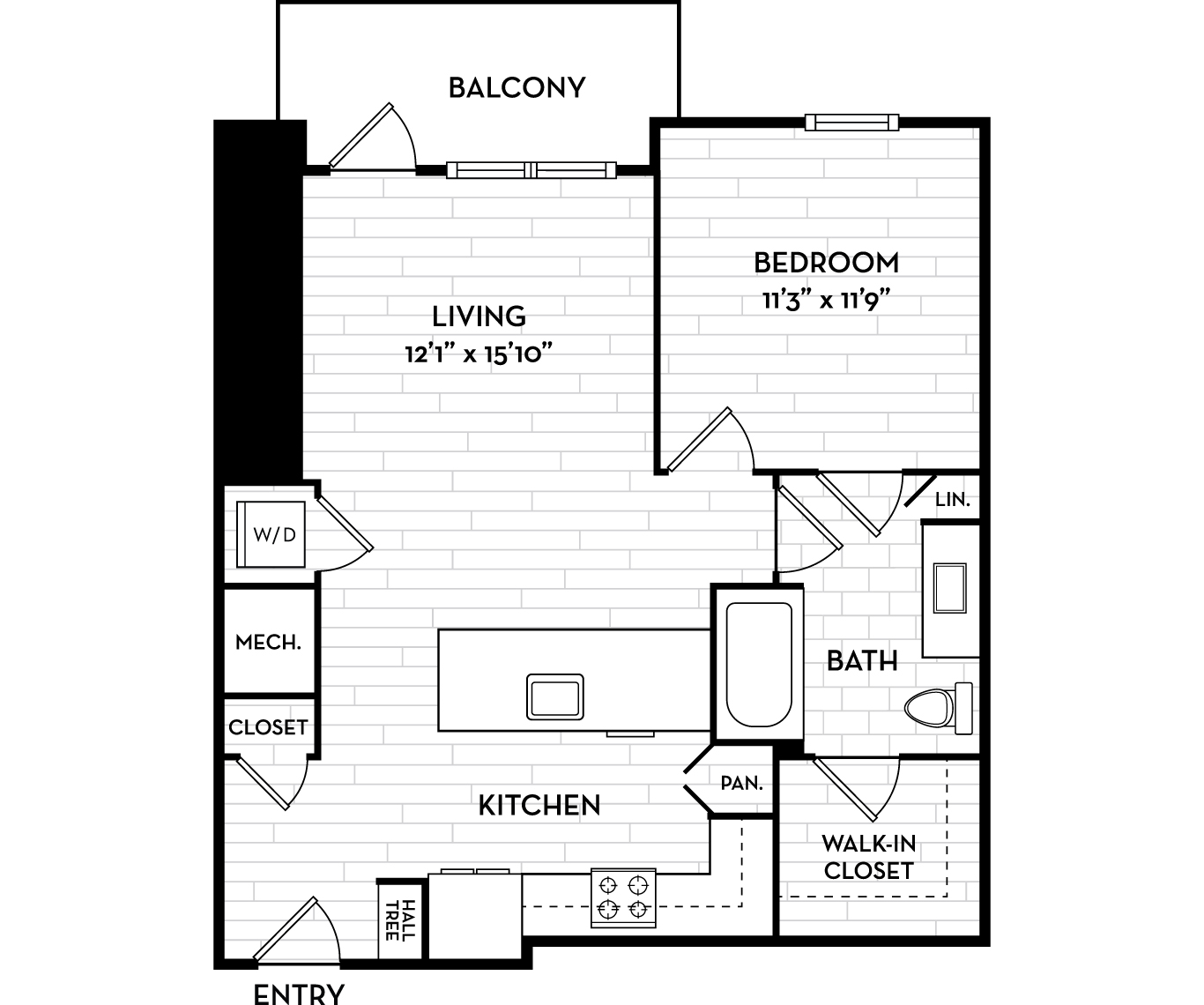 1 Bedroom Apartments in Tampa, FL - The Residence Peninsula - Deckhouse Floor Plan