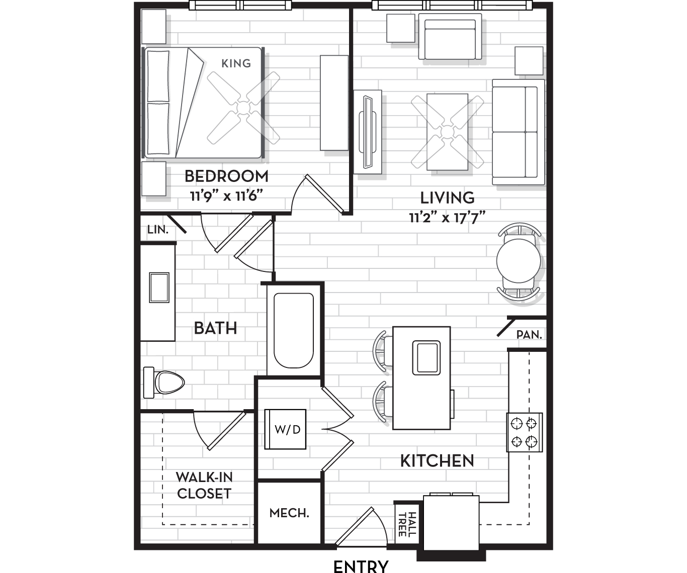 The Residence Peninsula Apartments for Rent in Tampa, FL - Harbor Floor Plan 768 Sq Ft