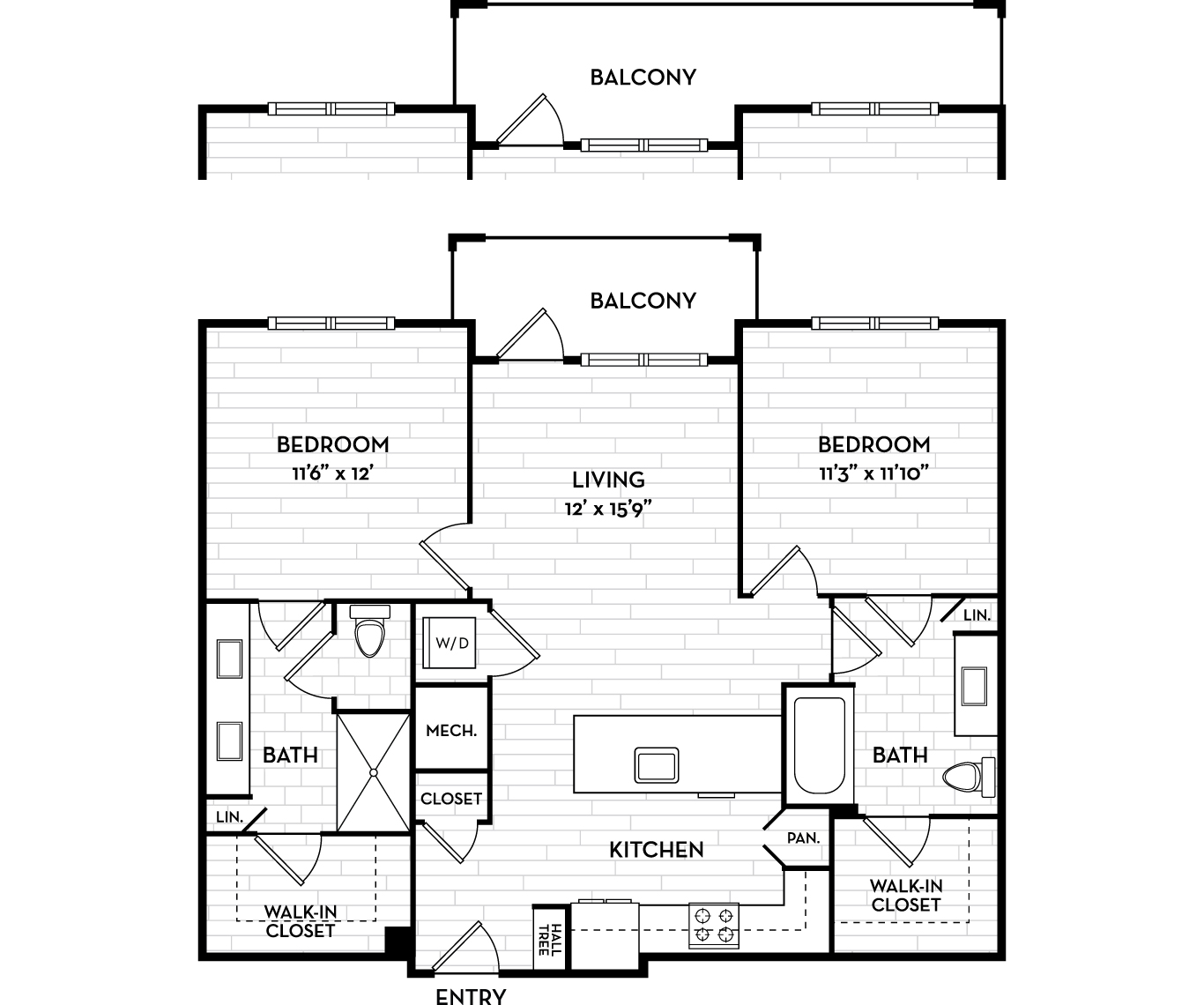 2 bedroom apartments in Tampa, FL - The Residence Peninsula - Brigantine Floor Plan