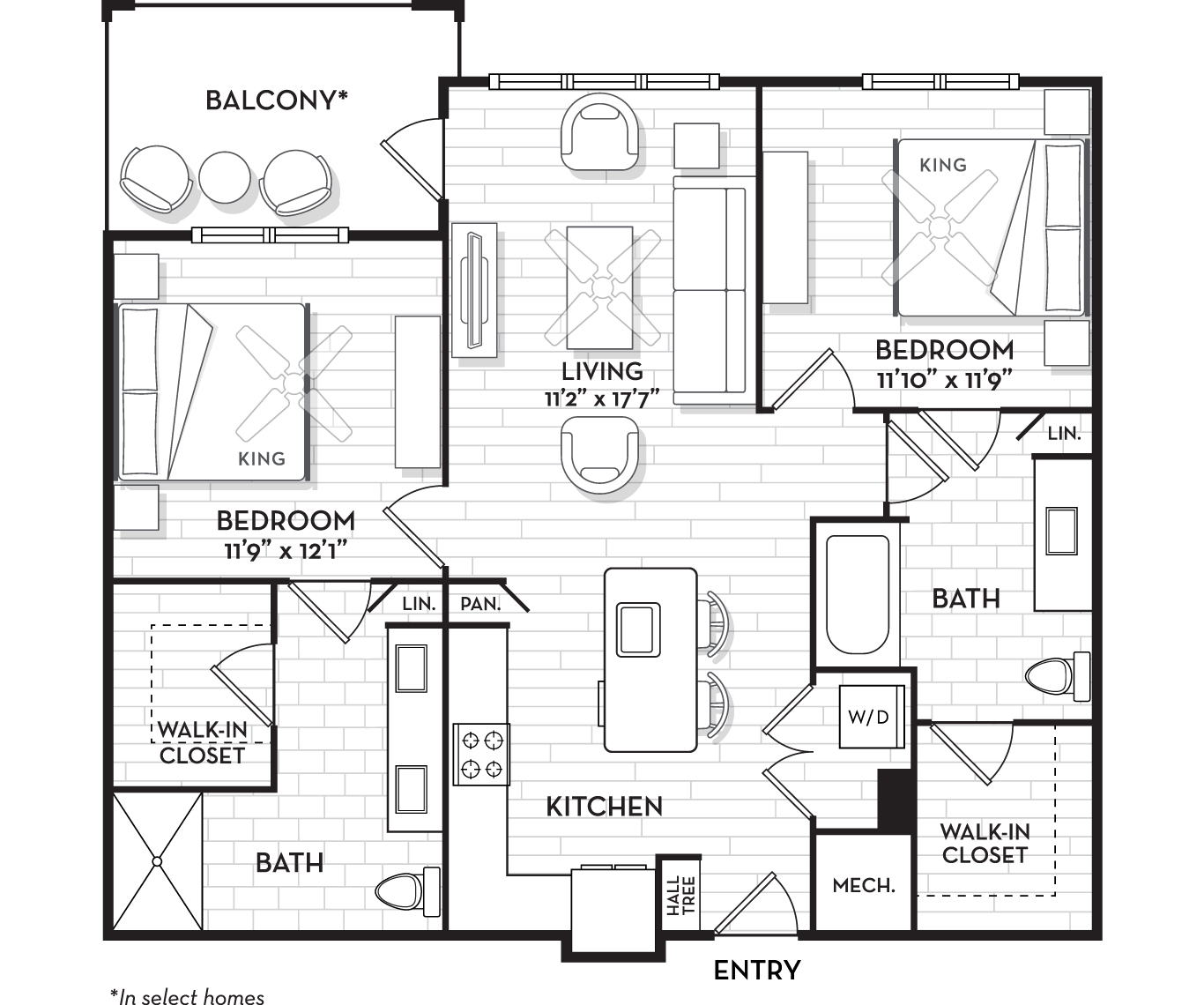 Waterfront Apartments in Tampa, FL - The Residence Peninsula - Catamaran Floor Plan 1087 Sq Ft