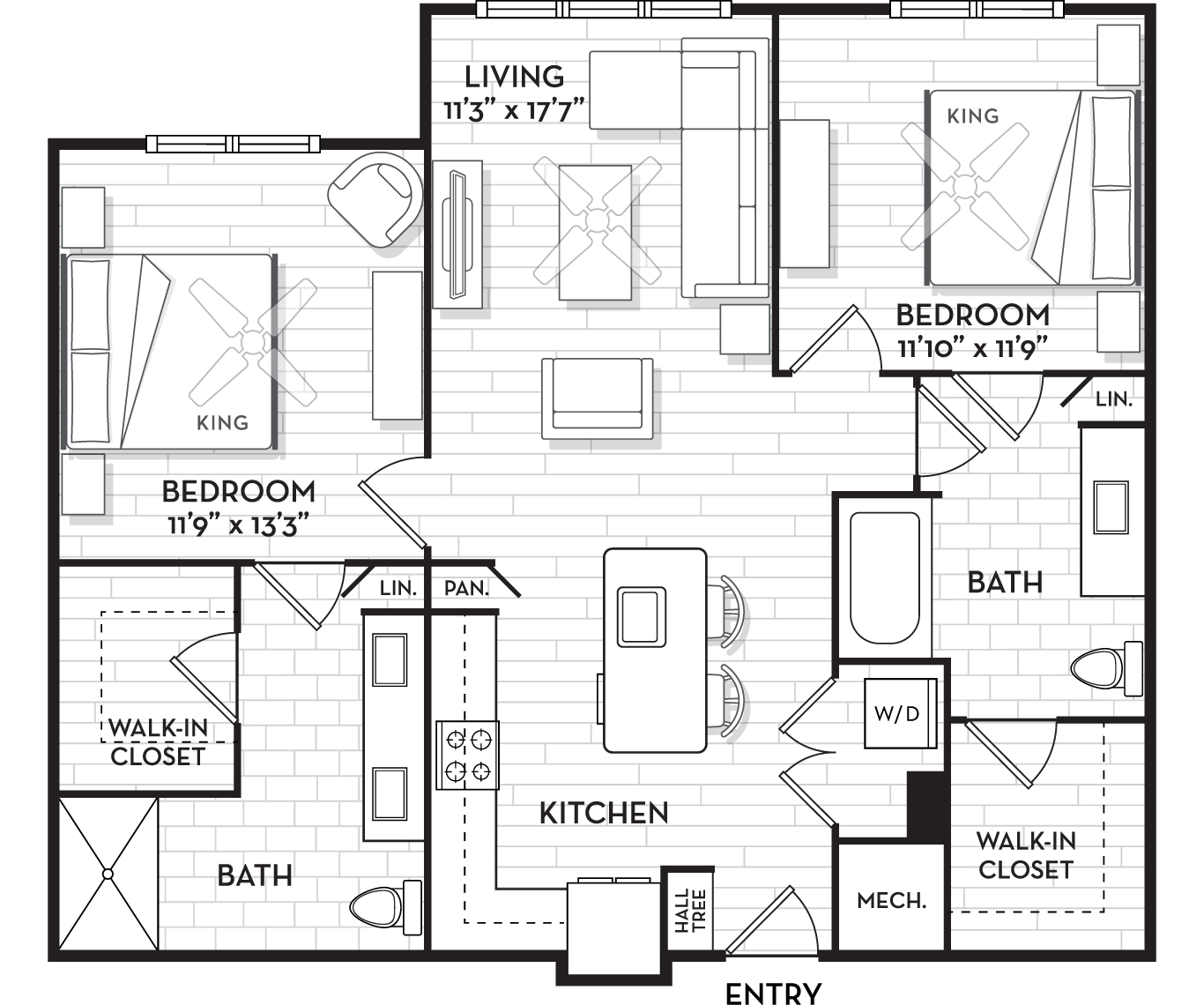 Brand new apartments in South Tampa, FL - The Residence Peninsula - Clipper Floor Plan 1101 Sq Ft