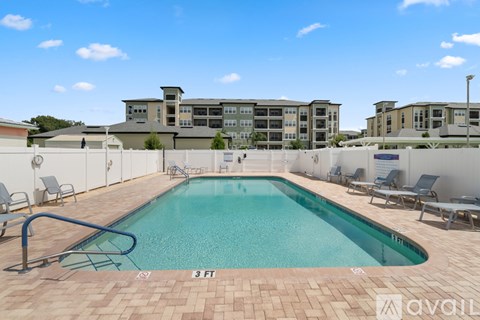 A pool with a 3 feet depth sign.