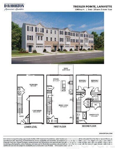 A building with a floor plan diagram for the Trexler Pointe Lafayette by DR Horton.
