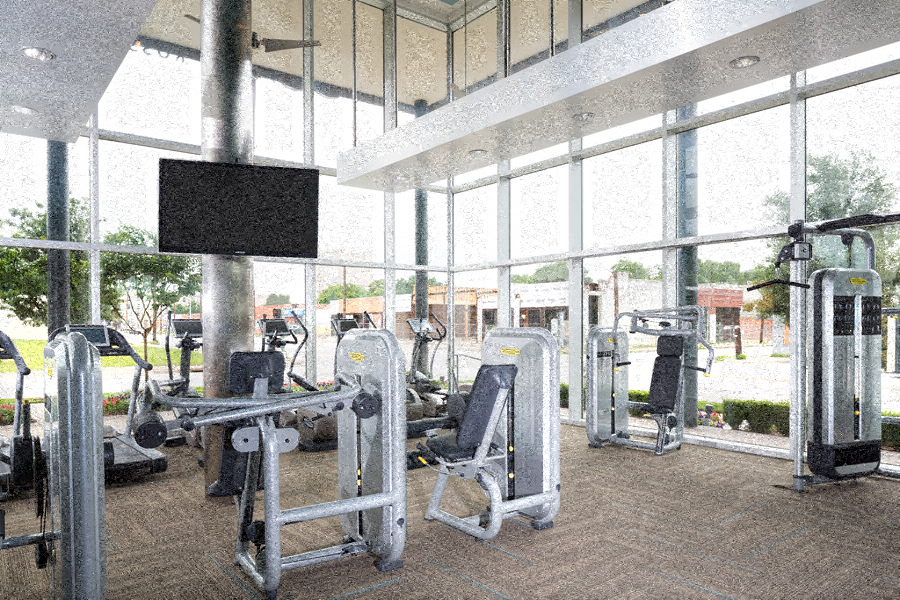 Strength training machines at The Icon at Ross in Dallas, TX