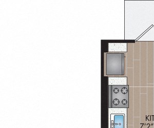 A1 Floor Plan Strata Apartments - Dallas, TX - A1 floor plan 573 Sq Ft