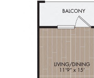 A5 Floor Plan Strata Apartments - Dallas, TX - A5 floor plan 696 Sq Ft