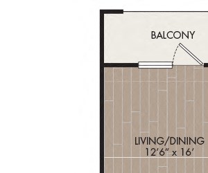 A15 Floor Plan Strata Apartments - Dallas, TX - A15 floor plan 820 Sq Ft