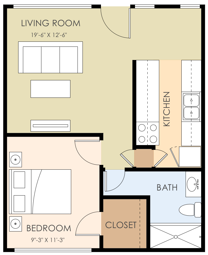 One Bedroom One Bath