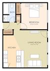 1 bedroom 1 bathroom floor plan 1 bedroom 1 bathroom floor plan 630 to 641 Sq.Ft. at Hamilton, California