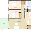 Two Bedroom One Bath Floor Plan Two Bedroom One Bath Floor Plan at Latham Court, Mountain View, 94040