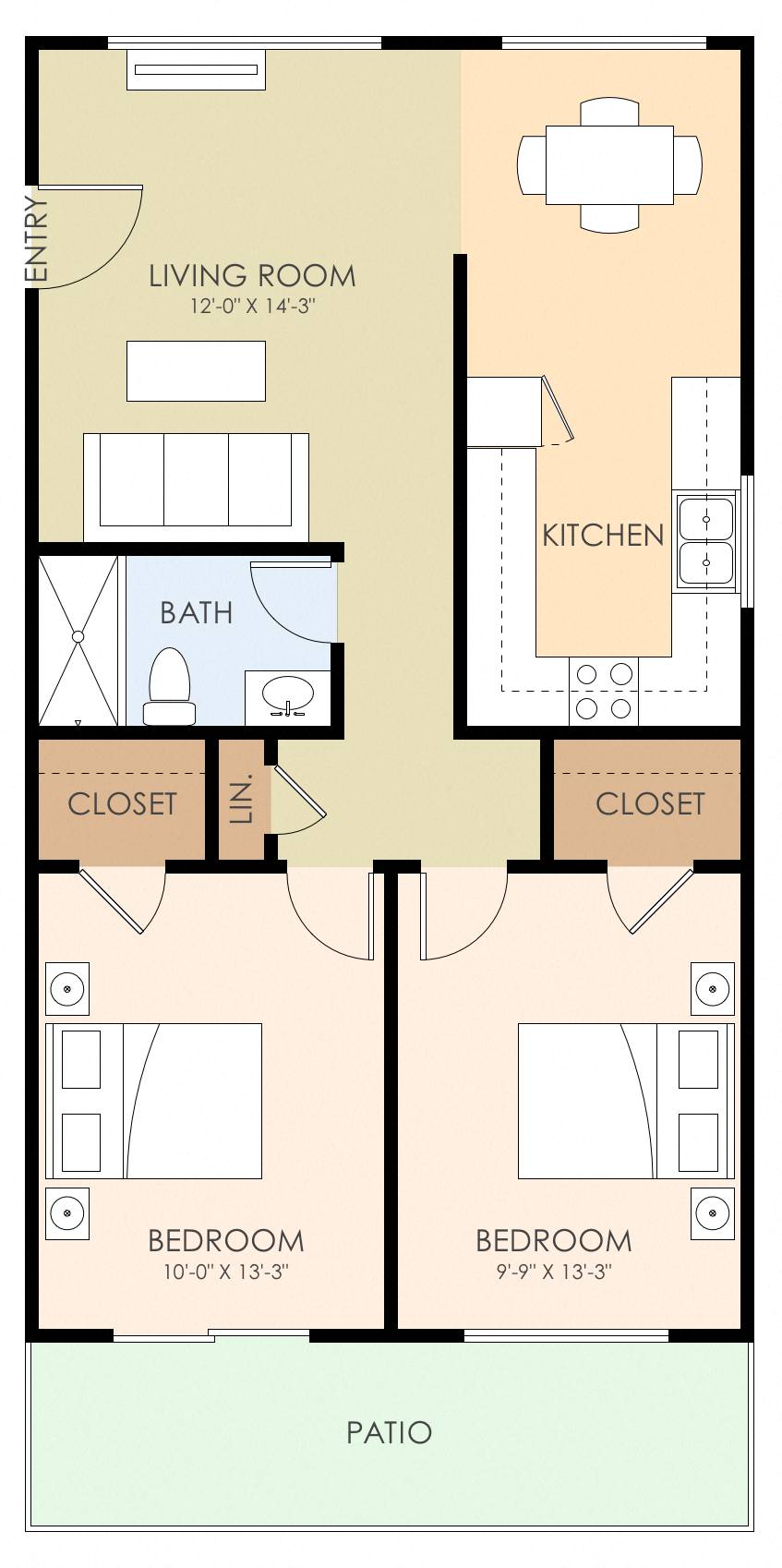 Two Bedroom One Bath
