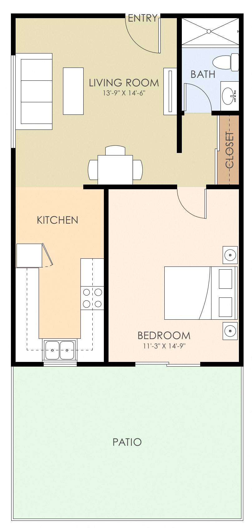 One Bedroom One Bath