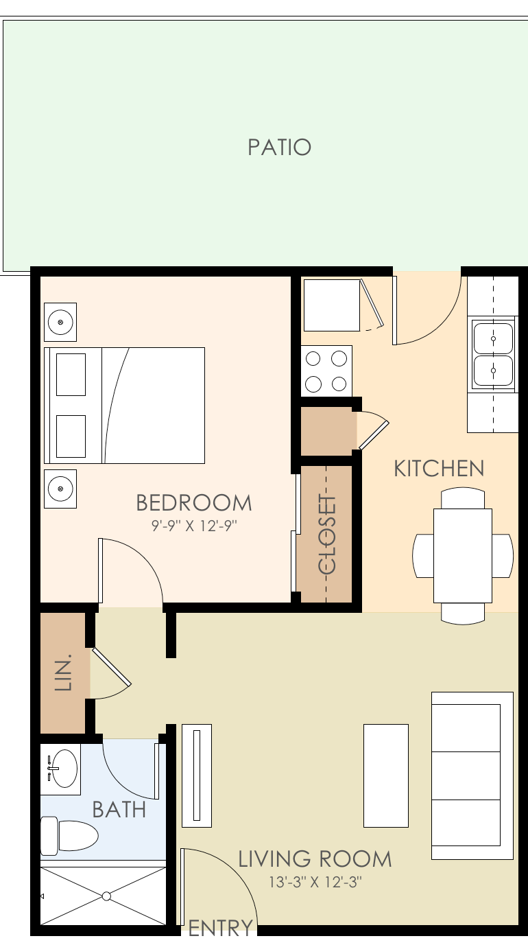 One Bedroom One Bath