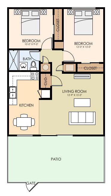 Two Bedroom One Bath