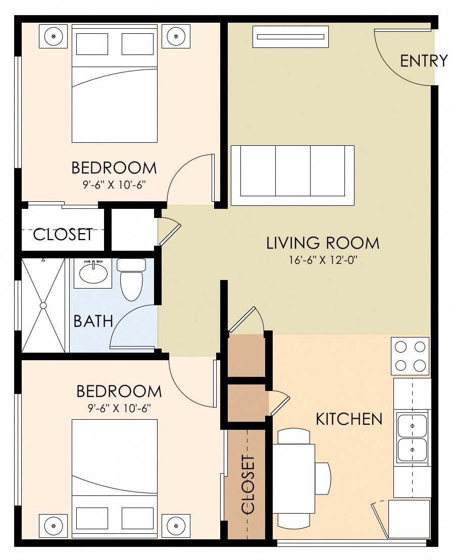 Two Bedroom One Bath